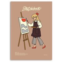 Sổ Vẽ Ký Họa Sketchbook Dạng Pad CMA Studio Giấy Italy 120gsm A4 Manga Comic