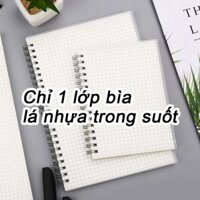 Sổ Vở lò xo 120 trang Caro, Kẻ ngang, Chấm bi Klong B5, Self Planner chọn bìa - SF LX120 bìa nhựa - Chấm bi