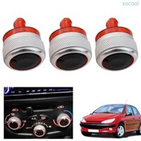 Soc * 3x Núm điều hòa tự động Điều chỉnh tốc độ quạt nhiệt độ cho xe 206 207