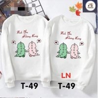 SỐC- Áo đôi nỉ bo 3D LN11, Áo đôi nam nữ, Áo thun Unisex From rộng, chất đẹp mặc không xù -ShopTrang