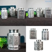 Soc * Hộp đựng đường cà phê có nắp cho phòng khách Trà kim loại chống ẩm Hộp đựng cà phê trang trí Bình đựng