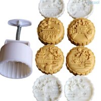 Soc * Khuôn ép bánh trung thu Lễ hội trung thu Máy ép tay Bánh quy Tem Epoxy Khuôn làm bánh Công cụ làm bánh trung thu Ma