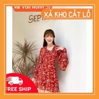 [SOC] [NEW]DAMDUTIEC Đầm dạo phố voan tay loe họa tiết hoa nhẹ nhàng xinh xắn
