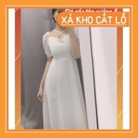 [SOC] [NEW]DAMDUTIEC  ĐẦM MAXI 2 DÂY CHÉO MÀU TRẮNG - T162