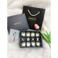 Sôcôla 14/2 hộp vuông 12 viên đen kèm túi, thiệp