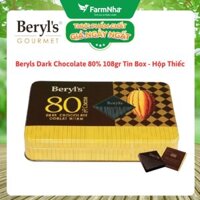 Socola Beryls 80% Dark Chocolate 108g | Cacao Nguyên Chất, Vị Đắng Tinh Tế