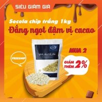 Socola Chip Trắng GANAFARM Túi Zip 1kg Loại Cao Cấp Dạng Viên Nhỏ Dùng Để Trang Trí Bánh Kẹo - CD113