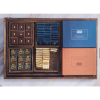 Socola đắng Beryl's 216g 2 vị muối biển và hạt ca cao rang 216g hộp thiếc- Dark Chocolate Sea Salt/