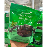 SOCOLA ĐEN ĐẮNG NHÂN VỤN BÁNH QUY COOKIE GIÒN HƯƠNG VỊ BẠC HÀ GIRL SCOUTS THIN MINTS MINI BARS DARK CHOCOLATE 425G U.S.A