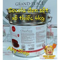 Socola đen lỏng sệt xô thiếc 4kg ⚡ GIÁ TỐT ⚡ socola lỏng chuyên dụng làm vỏ bánh kem, gato