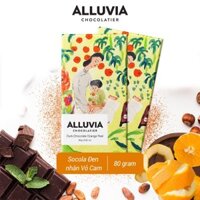 Socola Đen Vỏ Cam Thanh Lớn 80 gram, Nguyên Chất, Đắng Vừa  Dark Chocolate Orange Peel Alluvia