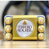 Socola FERRERO ROCHER hàng nhập khẩu Châu Âu date21/6/2025( hộp 30 viên 375g )để ngăn mát tủ lạnh trước khi dùng