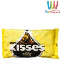 Socola Kisses hạnh nhân Hershey’s Kisses Creamy Milk Chocolate With Almonds 315g