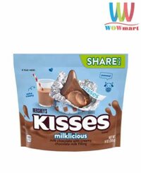 Socola Kisses nhân kem socola sữa Hershey’s Kisses Milklicious Milk Chocolate 255g