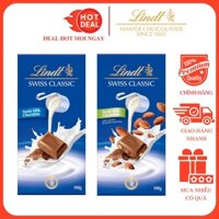 Socola Lindt Swiss Classic Sữa Nhân Hạnh Nhân Thanh 100G - Nhập Khẩu Thụy Sĩ