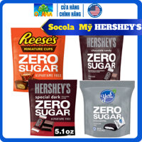 Socola Mỹ Không Đường Hershey's, York, Reese's ZERO SUGAR 144g- Socola đen, ít đường, ít ngọt, nguyên chất