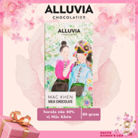 Socola sữa nguyên chất Alluvia 40% cacao vị Mắc khén thanh lớn 80g, Alluvia Mac Khen Milk Chocolate