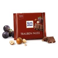 Socola Sữa Nho Khô & Hạt Dẻ, Raisins Hazelnuts, with Sun-Ripened California Raisins, 3.5 oz (100g) - RITTER SPORT