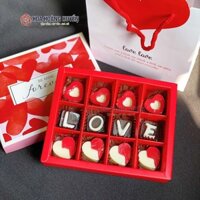 Socola tặng valentine hộp vuông
