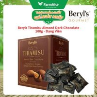 Socola Tiramisu Almond Dark Chocolate 100g Beryl's - Socola đen ngon hấp dẫn với bột phô mai Ý mascarpone