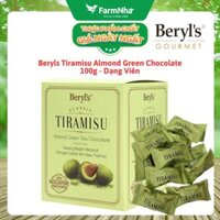 Socola Tiramisu Almond Green Tea 100g Beryl's Chocolate - Socola hạnh nhân trà xanh hấp dẫn với bột phô mai Ý