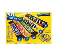 Socola Tổng Hợp 5 Loại M&M Mars Chocolate ( Full Size Packs 30 Gói 1521.3g )