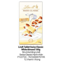 Socola trắng Lindt Swiss Classic White Almond 100g