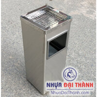 {SỐC}THÙNG RÁC GẠT TÀN THUỐC INOX VUÔNG CAO CẤP  (240*240*610)