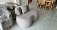 sofa băng vải lông cừu cho decor shop