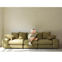 Sofa băng vải nỉ màu xanh lá, Ghế sofa chung cư nhiều màu Vải nhập INDO