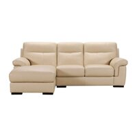 Sofa Da Chữ L Góc Phải Juno Verano 242 x 156 x 90 cm Kem