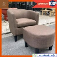 Sofa đơn mini - Combo bộ sofa đơn 1 người đang ngồi + 1 ghế đôn bầu , ghế nail - hàng thật Bảo Hành 12 tháng - NỘI THẤT