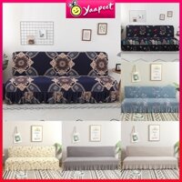 Sofa Gấp Giường Có Váy Co Giãn Co Giãn Cổ Điển Có Thể Gập Lại 3 / 4 Chỗ Sofa In Hình Không Tay Sarung Katil Bao Gồm Tất Cả
