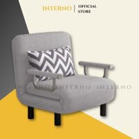 Sofa Giường INTERNO Giường Gấp Gọn Thành Ghế Gập Ngả 180 Độ Chất Liệu Khung Sắt Bọc Nệm Màu Nâu, Xám