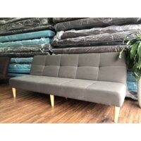 Sofa giường màu xám bọc da hàng đẹp - 6 chân gỗ- làm giường ngủ