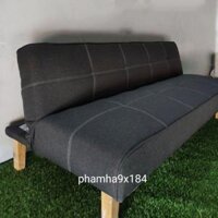 Sofa giường. Sofa bed. Cao cấp. Chân inox hoặc 6 chân gỗ - Da màu đen T14,1,7m x 0.86m