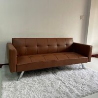 Sofa Giường - Sofa Bed Có Tay Màu Nâu Chất Simili Giả Da Sang Trọng Giao Hàng Toàn Quốc