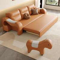 Sofa Giường Thông Minh Gấp Gọn Kèm Đôn Có Hộc Chứa Đồ Bọc Vải Sợi Nano Cao Cấp