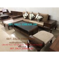 Sofa gỗ góc L chân hươu sồi Nga BG061