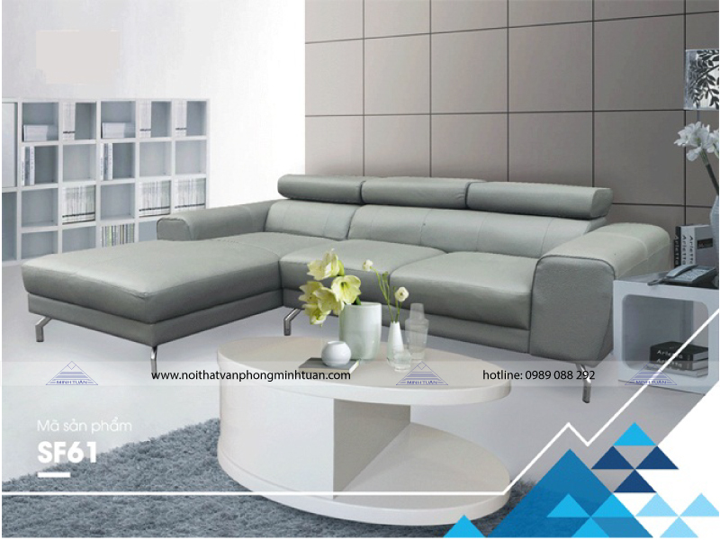 Sofa góc 4 chỗ da thật Hòa Phát SF61-4