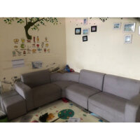 sofa góc đẹp kèm 2 đôn