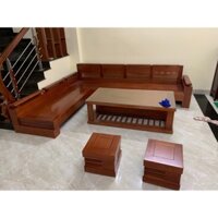 Sofa góc gỗ xoan đào 2m8x2m2