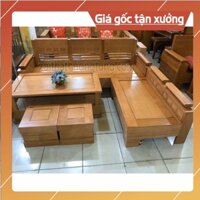 Sofa Góc L Gỗ Sồi Mỹ ( Sofa Gỗ )