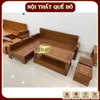 Sofa Góc L Mini Kích thước 2m x 1m8 Gỗ Hương Vàng Cao Cấp - Giá Tại Xưởng