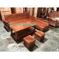 Sofa góc salon gỗ sồi Mỹ