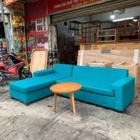 Sofa hình chữ L bọc vải, sofa vải góc phòng khách, sofa văn phòng, sofa khách sạn mới 90%