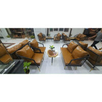 sofa khung sắt lưới : ( 2 ghế đơn + 1 sofa đôi + 1 bàn 50x80 cao 60): 4600 / bộ