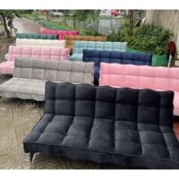 Sofa kiểu Hàn quốc. Sofa lượn sóng , Sofa giường xanh rêu chất nhung mịn,sofa giường chân sắt cao cấp