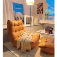 Sofa lười biếng mới Ghế thư giãn siêu mềm Giường ngủ có thể nằm Loại nhỏ Tatami Ghế sofa da nhân tạo cho gia đình