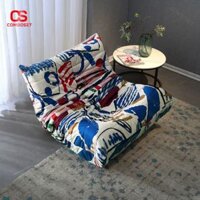 Sofa Lười Thiết Kế Vải Loang, Sofa Nén, Ghế Đơn